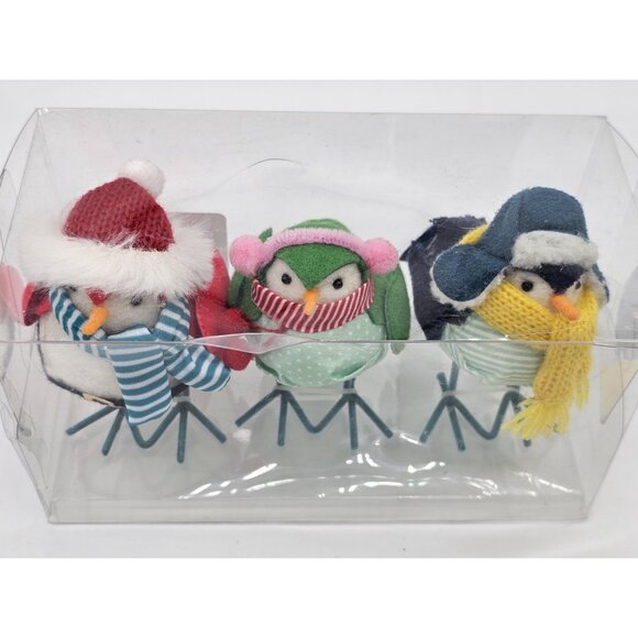 Wondershop Featherly Friends Mini Birds Set of 3 Christmas Holiday Winter 2020 - Picture 2 of 9
